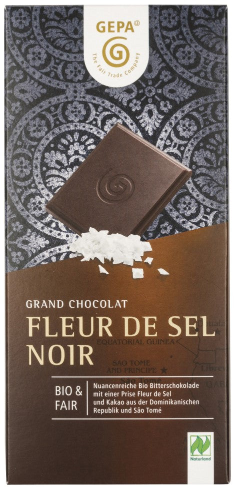 GEPA BIO Chocolate Fleur de Sel Noir 100g bar