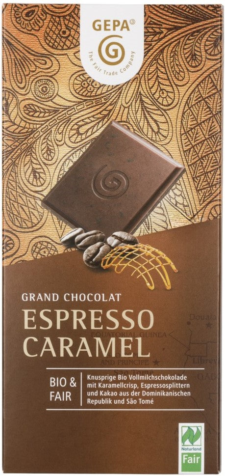 GEPA BIO Chocolate Espresso Caramel 100g bar