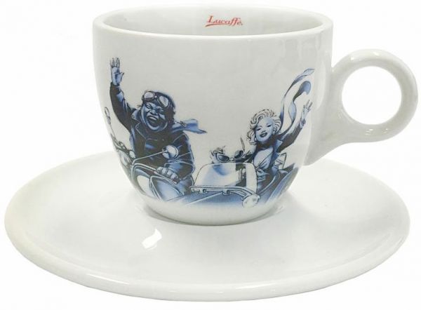 Lucaffe Cappuccino cup blue/white Blucaffe