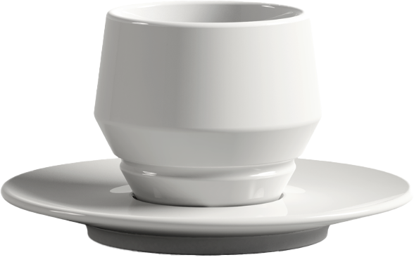Set of 4 white cappuccino cups (Collection: Maniko) - Club House
