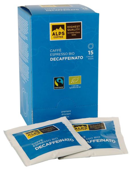 Alps Coffee koffeinfreie Bio Pads, Kaffeepads