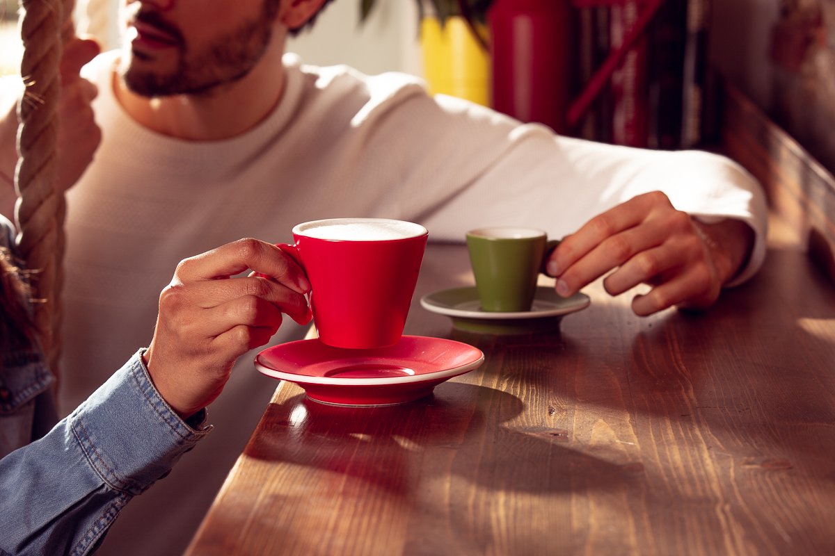 Round Short Espresso Cups, Cups Set and Saucers, Long Espresso Cup