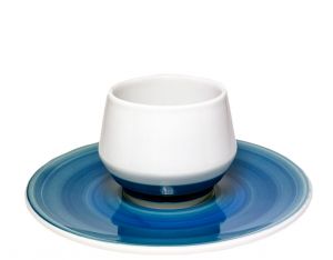 Espresso cup white and blue "Maniko" - Club House Espresso cup white and blue "Maniko" - Club House