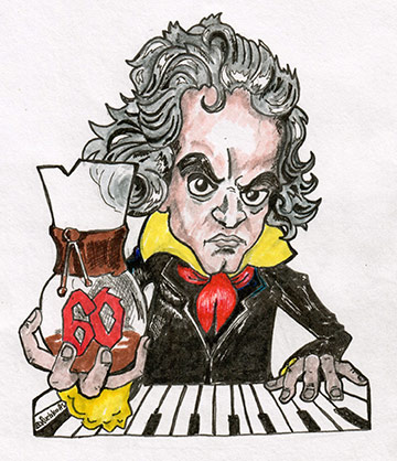 Beethoven and his 60 bean coffee Beethoven and his coffee