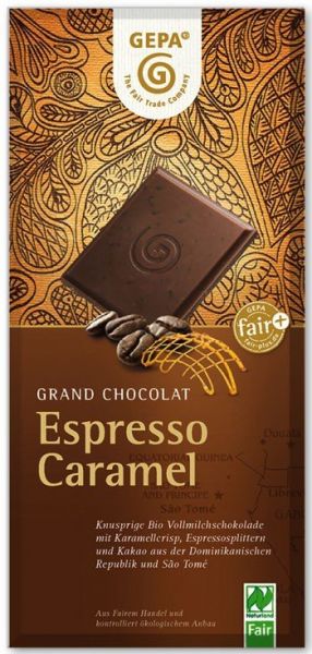 GEPA BIO Cchocolate Espresso Caramel 100g bar